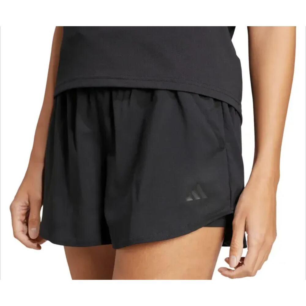 ADIDAS Women's Shorts Energy Running CLIMALITE Black Lined Size XL 3"